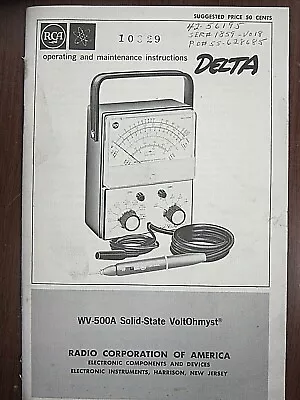 RCA WR-500A Solid-State VoltOhmyst Operating & Maintenance Instructions • $19.99