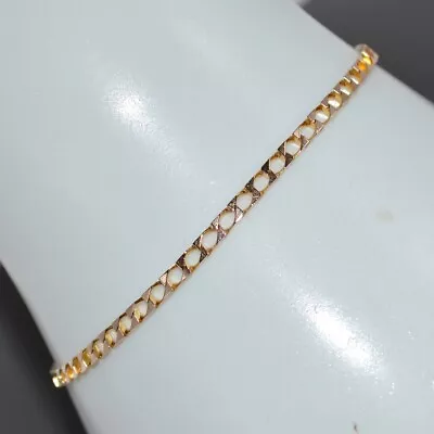 9ct Solid Yellow Gold Hallmarked Chain Bracelet Vintage • $199