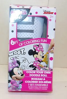 Disney Minnie Mouse Color Your Own Doodle Roll 6ft Coloring Fun Stickers Crayons • $3.99