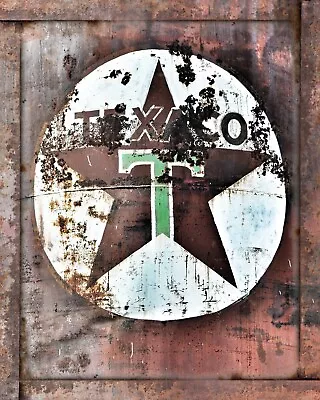 Texaco 8x10 Rustic Vintage Sign Style Poster • $12.50