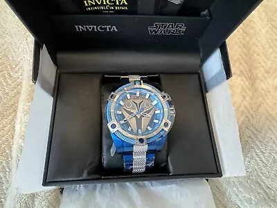 Invicta Men's Watch Limited Edition Star Wars Bo Katan Quartz Silver  Blue Watch • $189