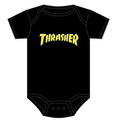£8.69 • Buy Thrasher Baby Grow Baby Vest Skater Bmx Skate Board Asst Colours 0-18 Months New