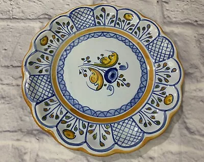 Vintage Mexican Talavera Folk Art Pottery Hand Painted Signed Wall Hanging Plate • $25