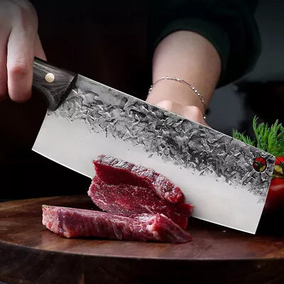 7 Inch Forged Chinese Kitchen Chef Knife Meat Cleaver Fish Chopping Knife Gift • $37.89