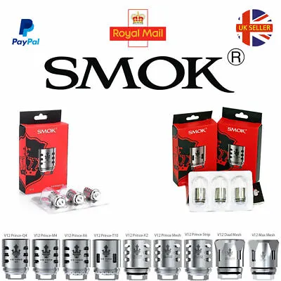 SMOK TFV12 Prince All Coils 3pk V12 X6 | T10 | Q4 | M4 | DUAL/Mesh | Strip UK • £7.99