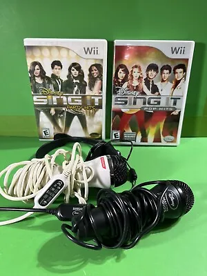 Wii Disney Sing It PARTY POP Hits Game LOT Karaoke COMPLETE 2 Microphones • $26