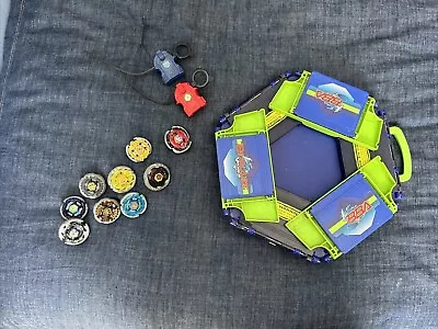 Beyblade Mobile Beystadium VForce Travel Stadium BBA  2003 Hasbro + 9 Bayblades • $150