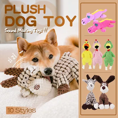$12.95 • Buy Squeaky Dog Toys Puppy Pet Chew Rope Squeaker Crinkle Rope Plush Toy Teething Oz