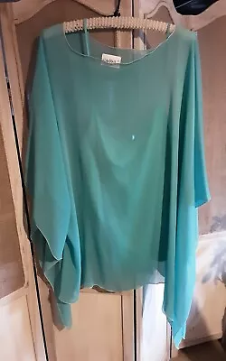 Ladies Aqua Kaftan Top Size 1X • $15