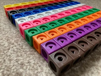 Mathlink Cubes (Set Of 100) Linking/ Counting Block Set Early Math Skills • £10