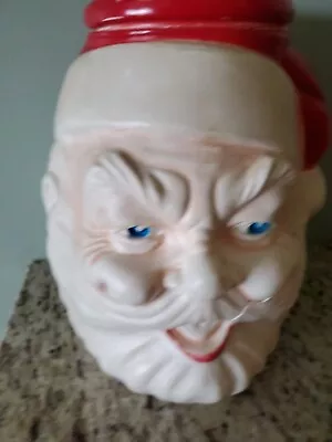 Vintage Santa Head Blow Mold Style Cookie Jar Bottom  Hard Plastic  • $24.99