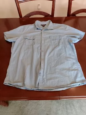 Marc Anthony Men's Slim Fit Button Down Shirt Light Blue Short Sleeve Size XXL • $5.75