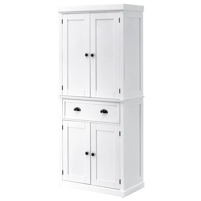 £160.99 • Buy HOMCOM Freestanding Kitchen Pantry Cupboard Storage Cabinet With Doors White