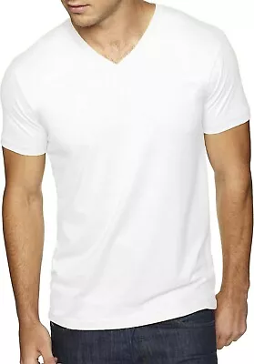$12.99 • Buy Mens V Neck T Shirts Plain Basic Tee Short Sleeve Cotton Big Size Casual Slim