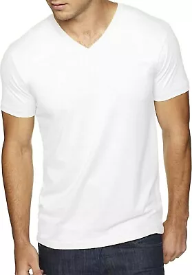 Mens V Neck T Shirts Plain Basic Tee Short Sleeve Cotton Big Size Casual Slim • $12.99