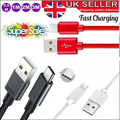 USB-C Lead For Samsung S8 S9 S10+ S20 S21 S22 Type C Charging Fast Charger Cable • £3.39