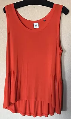 Cabi 5402 Women's Large Hang Out Tank Top Swing Peplum Scoop Neck Jersey Red • $15