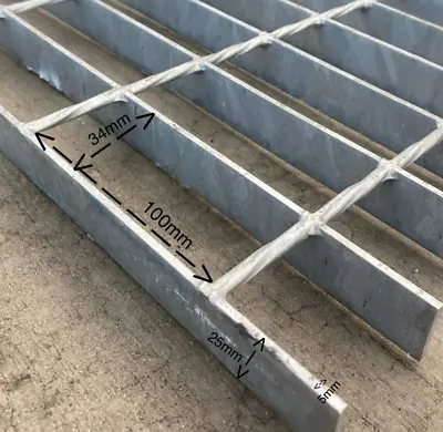 25 X 5 34/100 Galvanised Open Mesh Steel Flooring 1m X 1m • £64