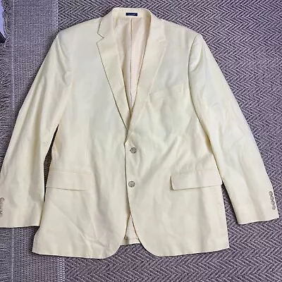 STAFFORD Signature Classic Fit Men's Yellow Cotton Sport Coat  Size 46R • $50