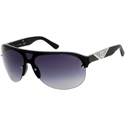 Guess Factory GF5066 01B Shiny Black Aviator Sunglasses W/Gradient Smoke Lens • $60