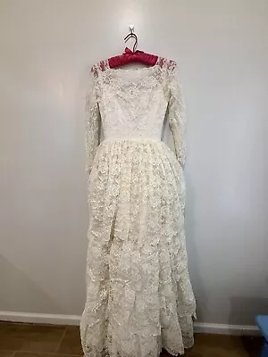 Bridal Originals Vintage 1970's Tiered Lace Wedding Dress • $35