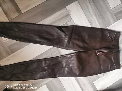 Zara Flaux Leather Skinny Trousers Size 10 • £8