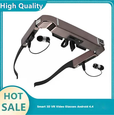 Smart 3D VR Video Glasses Android 4.4 WiFi Bluetooth Virtual 5MP HD Camera SUK • £154.99