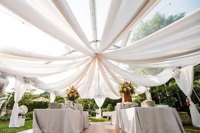 Ceiling Draping Sheer Voile Chiffon Backdrop Wall Divider Drape Panel Wedding  • $24.45