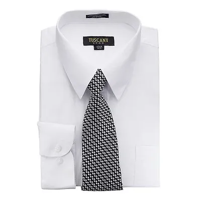 Men's Dress Shirts With Matching (Random Design) Tie Set Cotton Blend Shirt  Set • $23.99