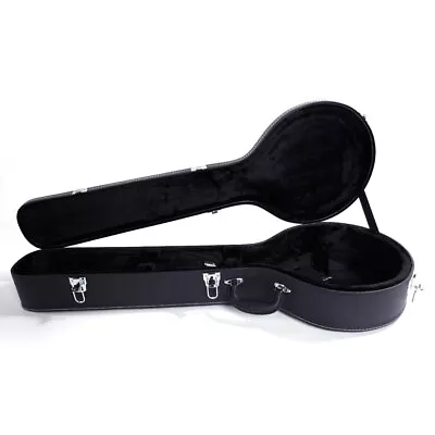 Portable 5-string And 6-string Microgroove Pattern Leather Wood Banjo Case Black • $93.27