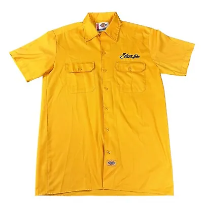 Vintage Dickies Sturgis Work Short Sleeve Shirt Yellow Button M Embroidered • $24.95