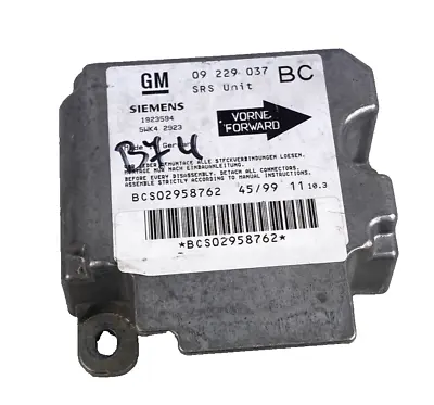 Opel Vauxhall Astra G Mk4 SRS Safety Restraint Control Module Unit 09229037BC • $8