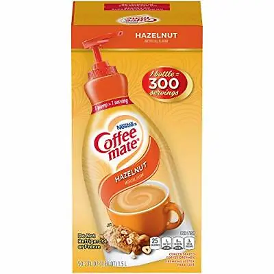 Nestle Coffee Mate Coffee Creamer Hazelnut Liquid Pump 50.7 Ounces (2-Bottles) • $63.36