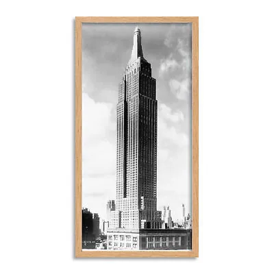£25.99 • Buy New York City Empire State Building Vintage Photo Long Framed Wall Art 25X12 In