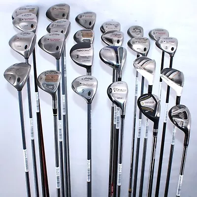 Lot Of 24 Golf Clubs — Assorted Brands Lengths Lofts & Flexes Right-Handed • $10.50