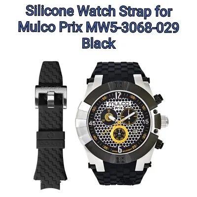 Silicone Watch Strap For Mulco Prix MW5-3068-029 Black • $35