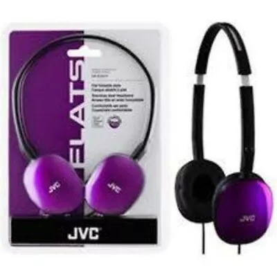 JVC HAS160V Flats Lightweight Folding Headphones On Ear (Violet) [New Headphone] • $21.03