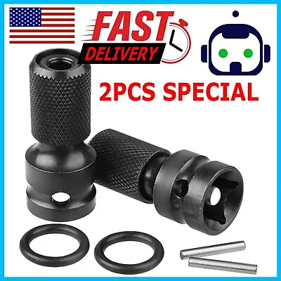 2Pcs 1/2  Drive To 1/4  Socket Adapter Hex Drill Chuck Change For Impact Wrench • $7.95