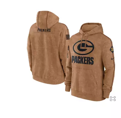 Men's Green Bay Parkers Brown 2023 Salute To Service Club Pullover Hoodie • $62.99
