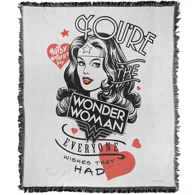 Justice League Blanket 50 X60  You're The Wonder Woman Woven Cotton Blend Throw • $47.99