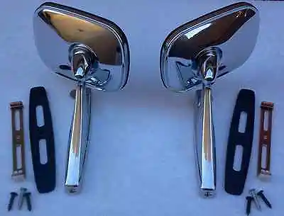 $54.99 • Buy Vintage Style Rectangle Chrome Mirrors, Classic Muscle Cars,Hot Rods & Restomods