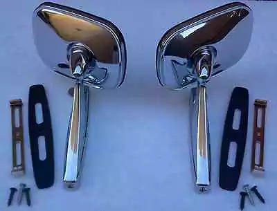 $54.99 • Buy Vintage Style Rectangle Chrome Mirrors, Classic Muscle Cars,Hot Rods & Restomods