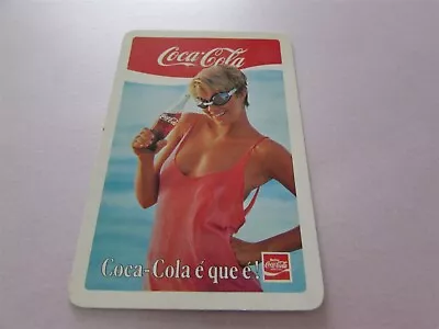 Coca Cola Bottle Sexy Lady Swimsuit Calendar Card From Portugal • £2.50