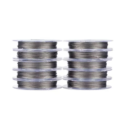 10 Rolls Stainless Steel Beading Wire Metal Tiger Tail Thin String Spool 0.38mm • $8.68