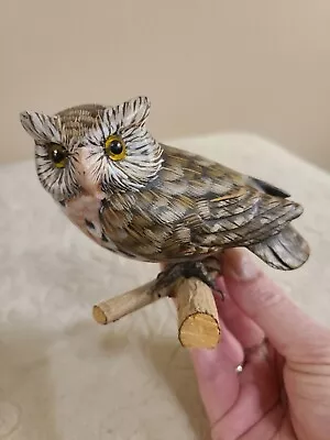 Vtg Owl Hand Carved And Painted Wood Figurine Art By John J Madison Co 3.5 In  • $31