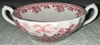 Vintage Myotts Staffordshire Country Life Pink English Scene - Double Handle Cup • $14.97