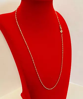 9ct ROSE GOLD ITALY ROPE TWIST CHAIN NECKLACE 17.5  1.12g • £90