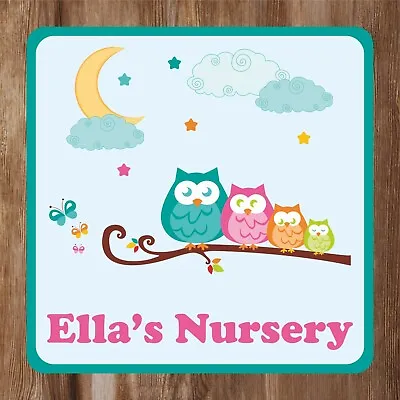 £6.49 • Buy Cute Owl Kids Bedroom Door Sign Personalised With Any Name