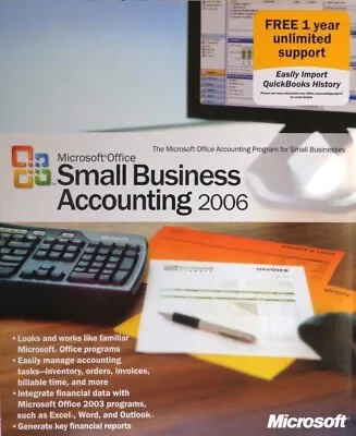 Microsoft Office Small Business Accounting 2006 Full Version W/ License & Key • $27.98