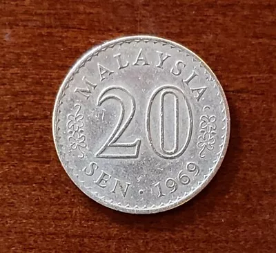 1969 Malaysia 20 Sen Coin. • $9.95